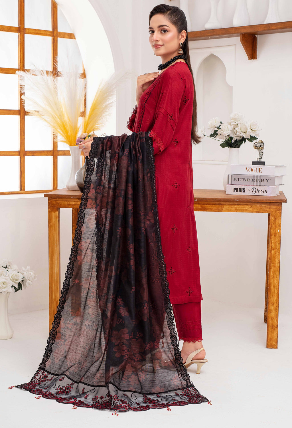 RAKHNA Zamna Exclusive Viscose Embroidered Suit (3-Piece)