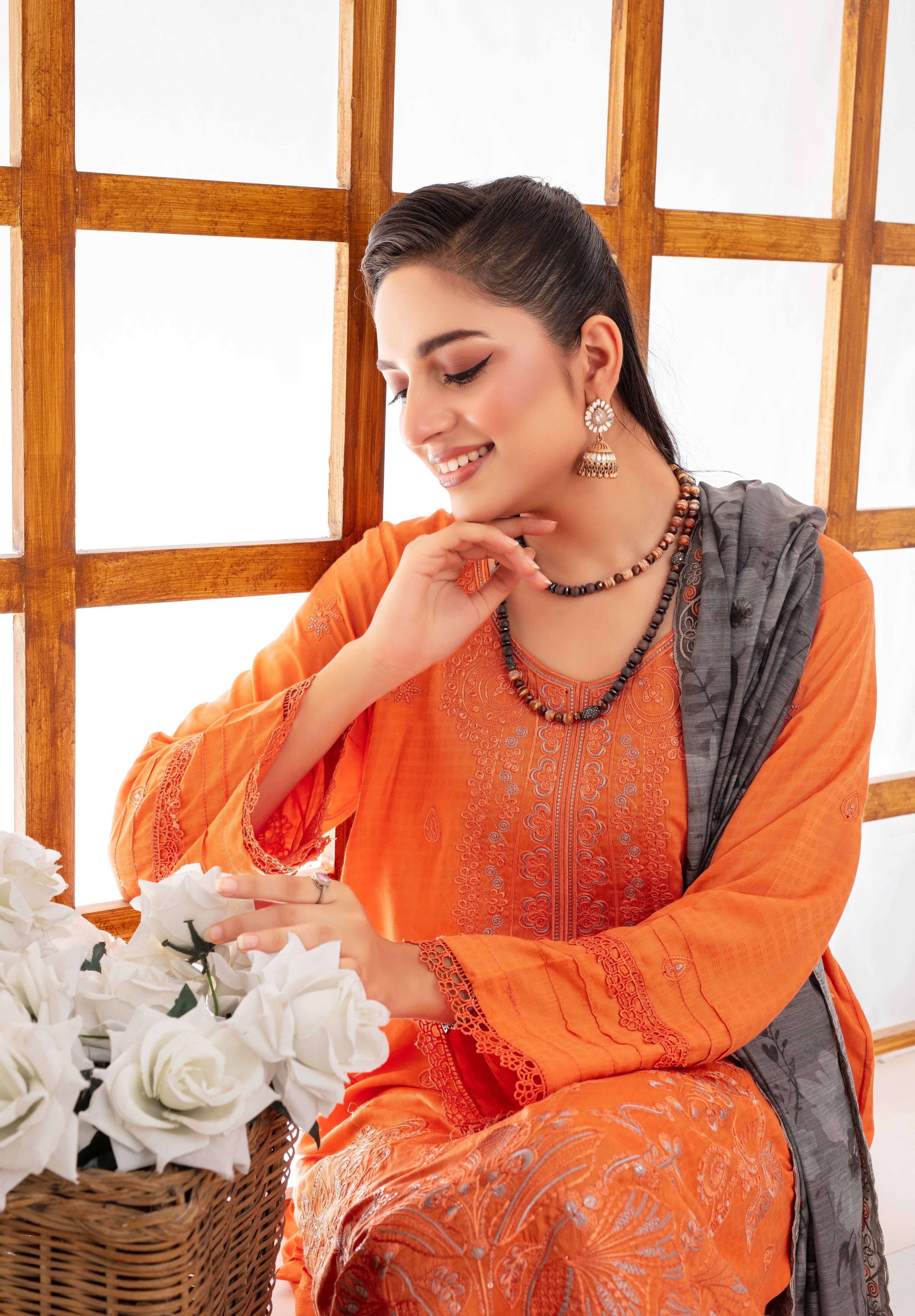 RAKHNA Zamna Exclusive Viscose Embroidered Suit (3-Piece)