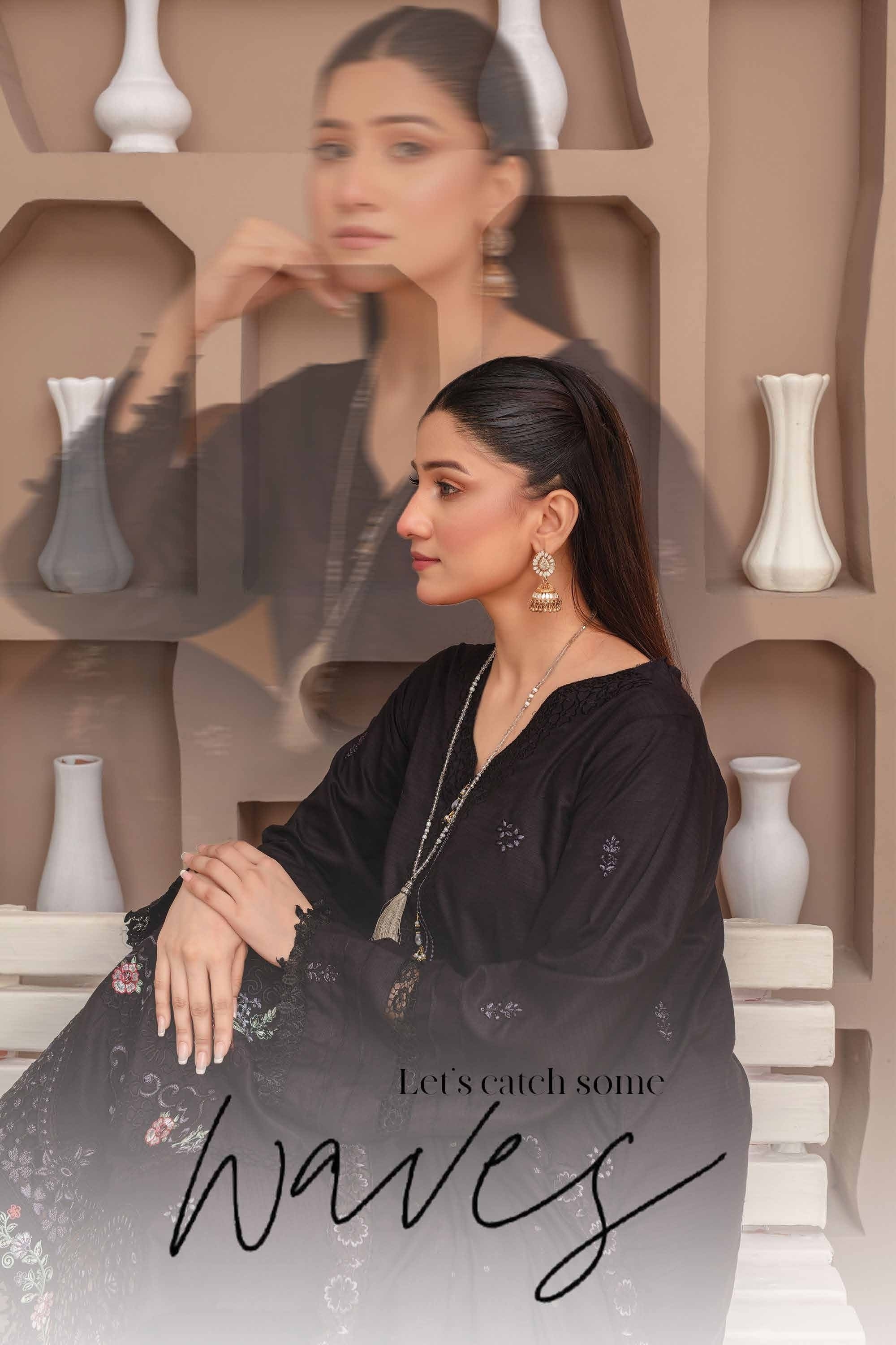 RAKHNA Rainbow – Premium Dyed Stripe Viscose Embroidered 3-Piece Suit