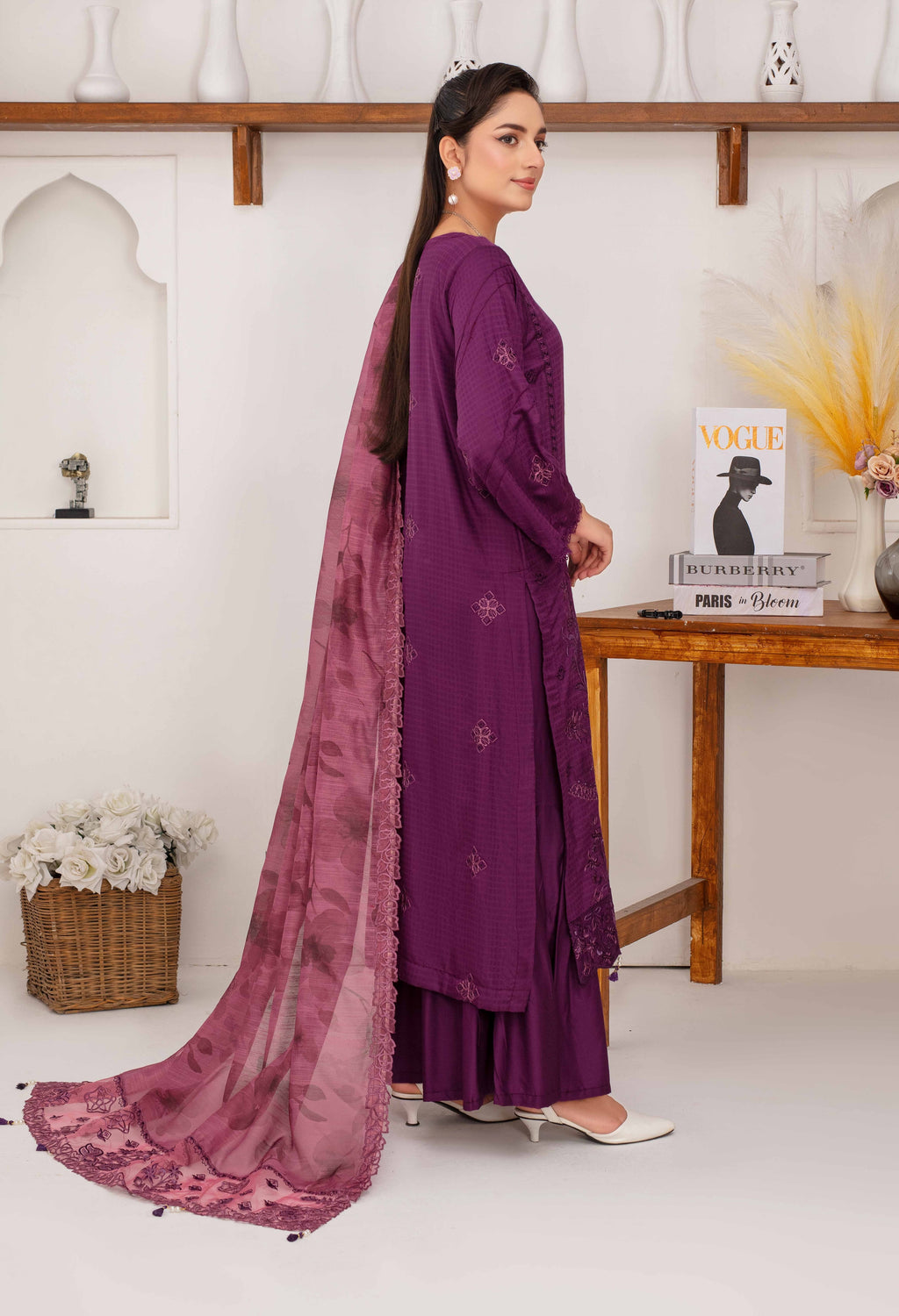 RAKHNA Zamna Exclusive Viscose Embroidered Suit (3-Piece)