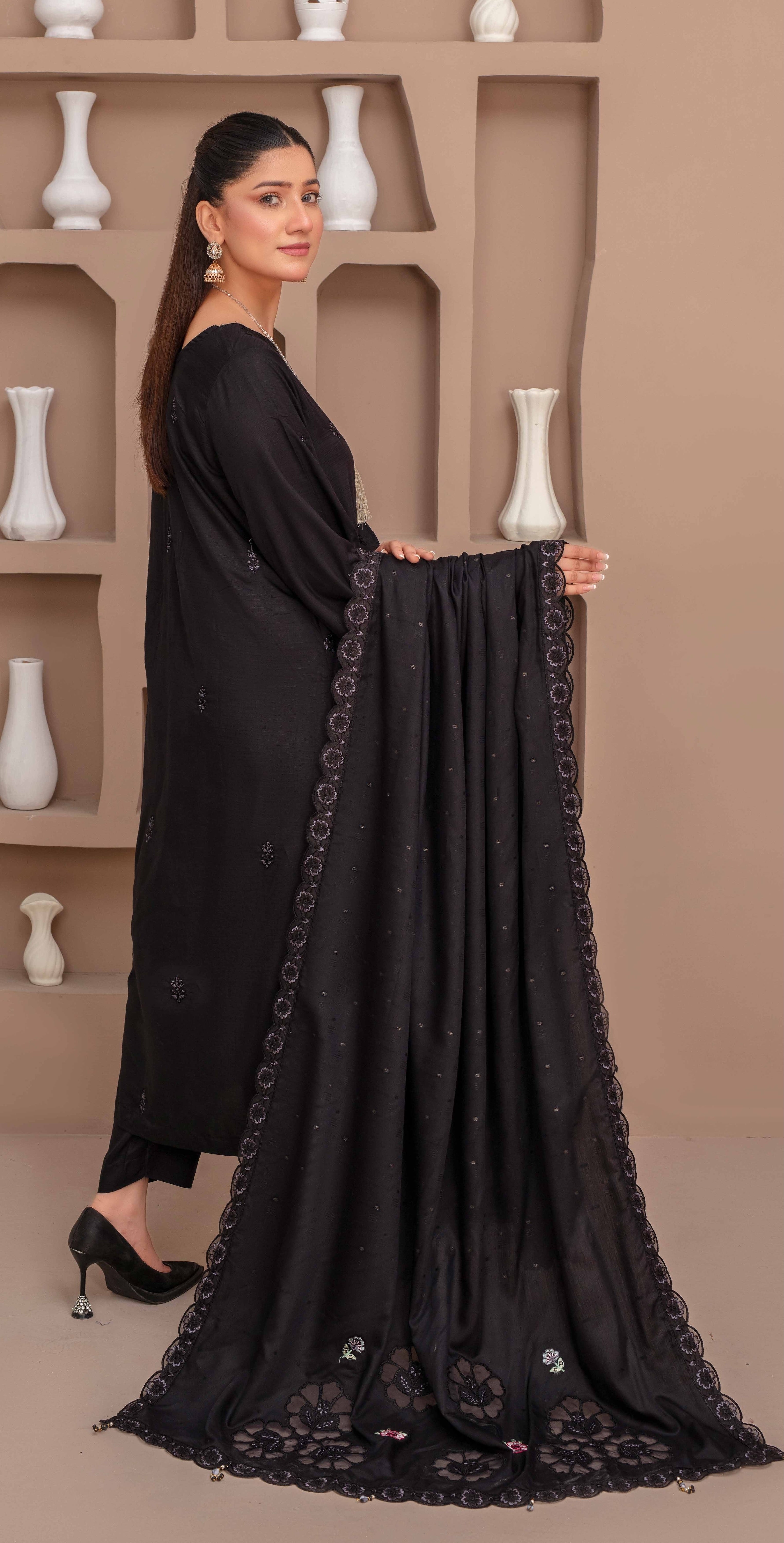 RAKHNA Rainbow – Premium Dyed Stripe Viscose Embroidered 3-Piece Suit