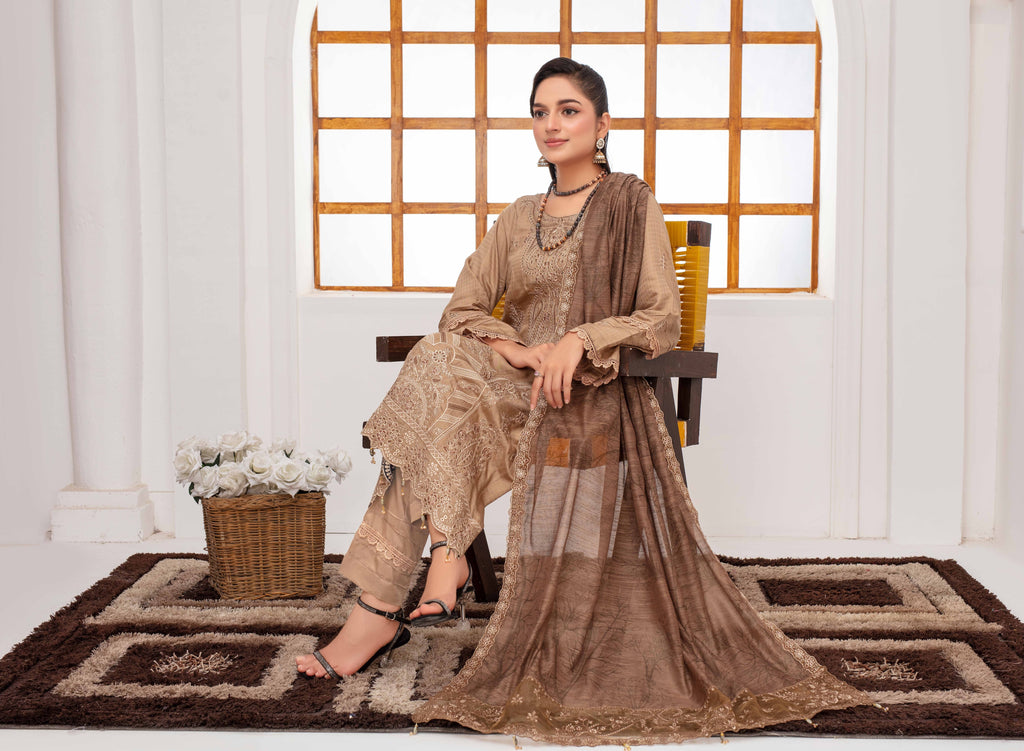RAKHNA Zamna Exclusive Viscose Embroidered Suit (3-Piece)