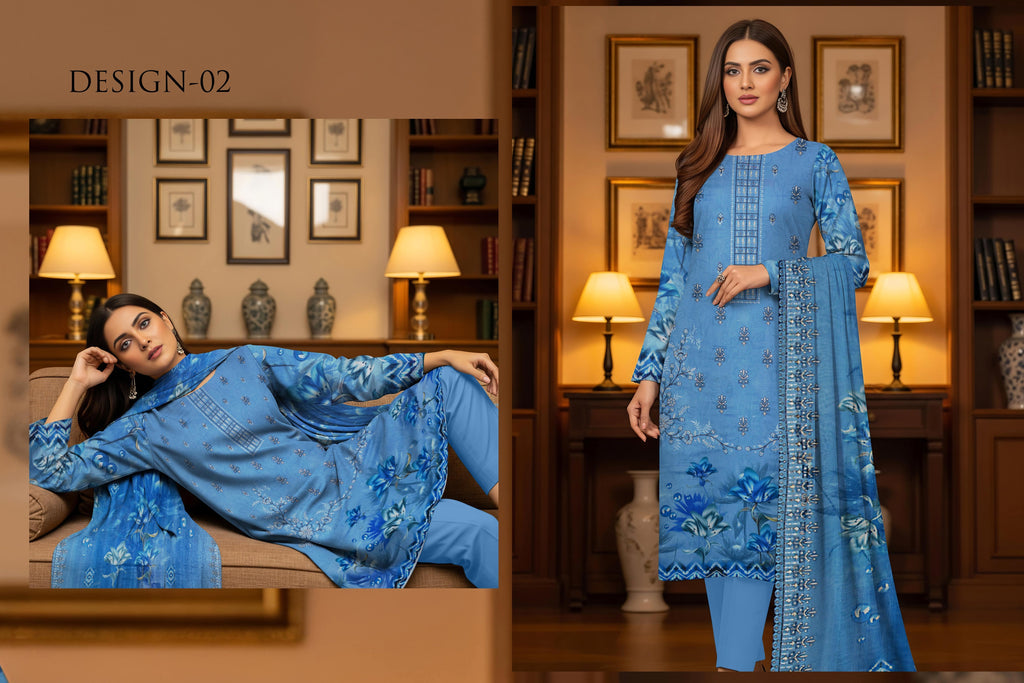 Luxurious Jhoomro Winter Viscose Collection | Embroidered 3-Piece Suit