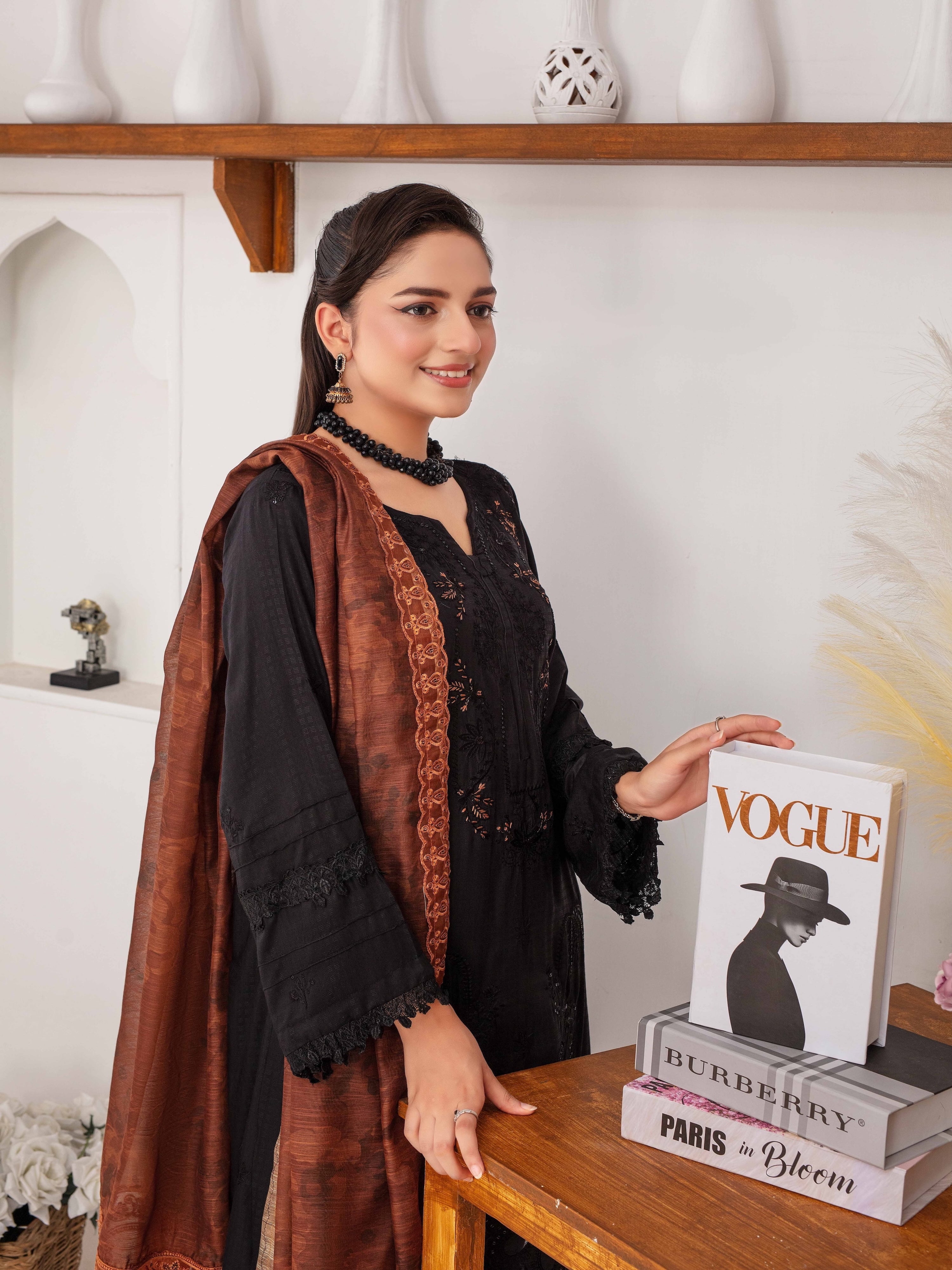 RAKHNA Zamna Exclusive Viscose Embroidered Suit (3-Piece)