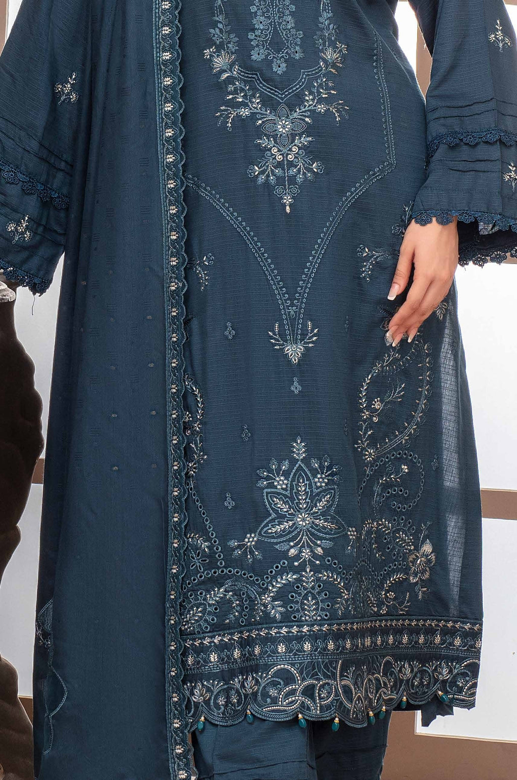 RAKHNA Rainbow – Premium Dyed Stripe Viscose Embroidered 3-Piece Suit