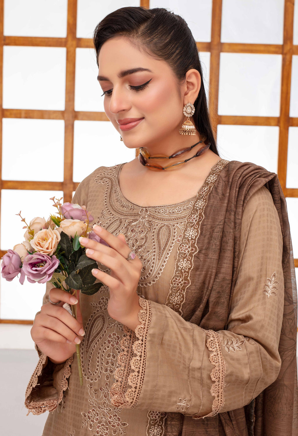 RAKHNA Zamna Exclusive Viscose Embroidered Suit (3-Piece)