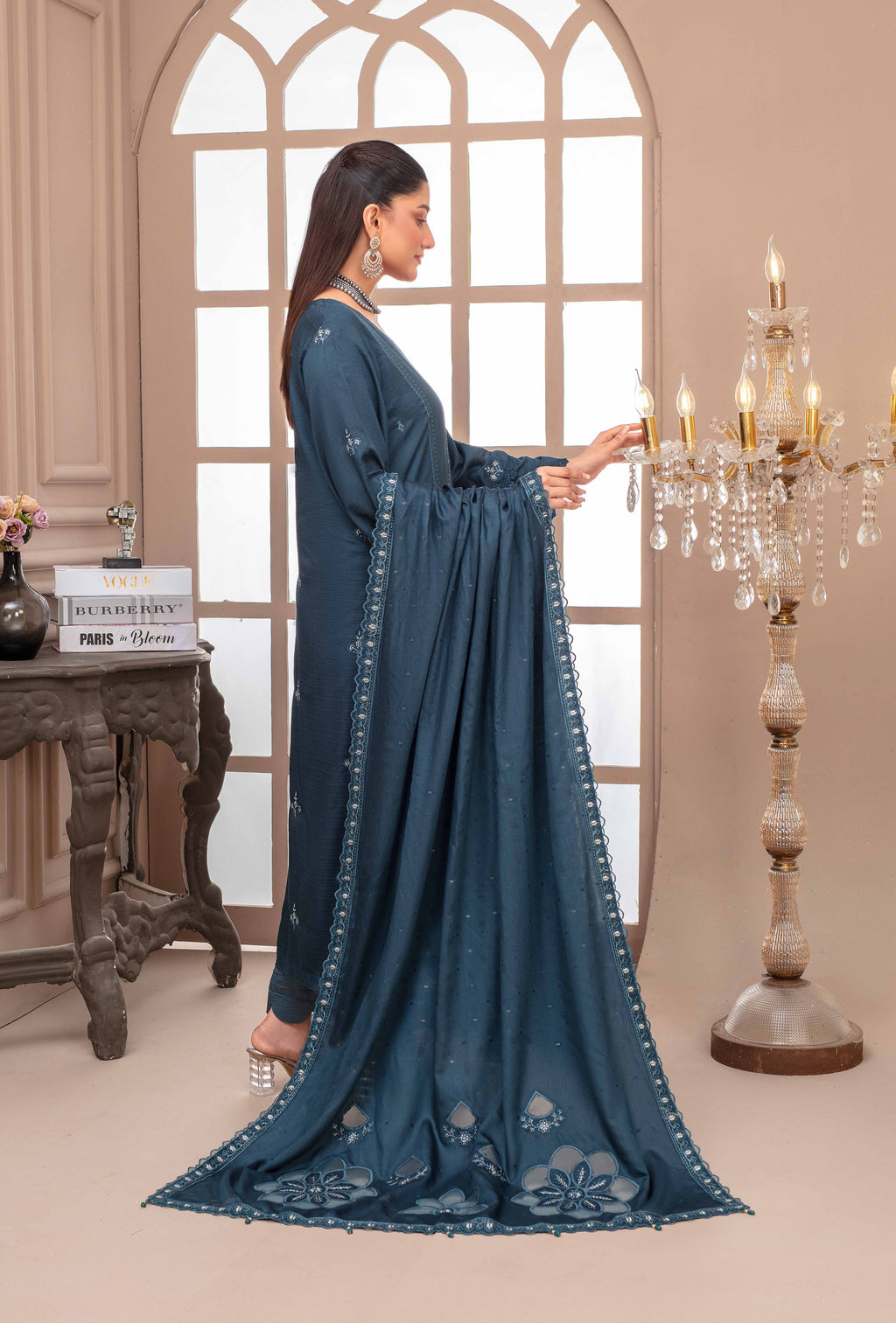 RAKHNA Rainbow – Premium Dyed Stripe Viscose Embroidered 3-Piece Suit