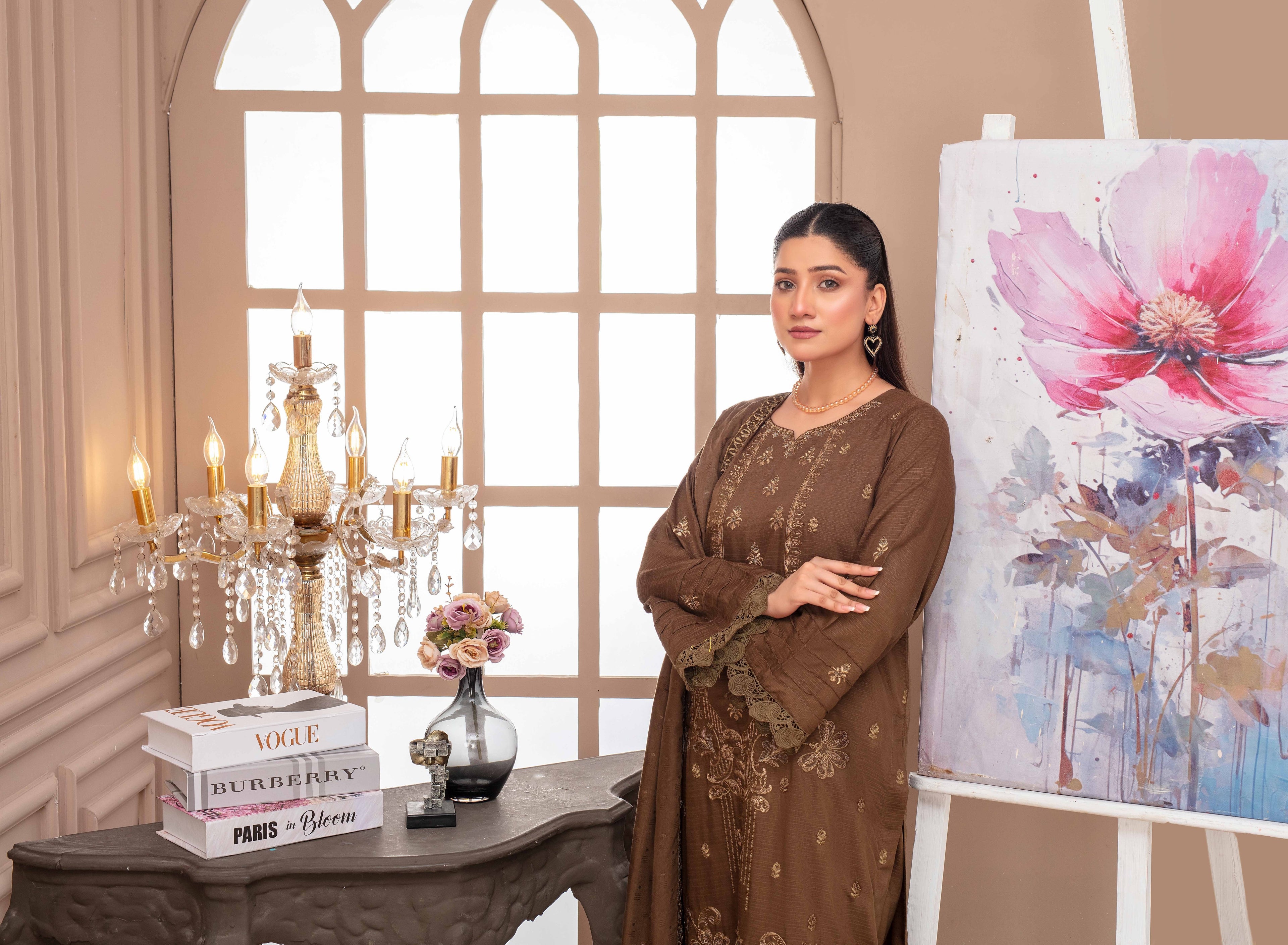 RAKHNA Rainbow – Premium Dyed Stripe Viscose Embroidered 3-Piece Suit