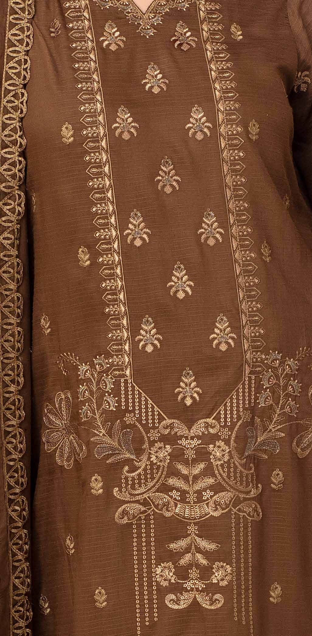 RAKHNA Rainbow – Premium Dyed Stripe Viscose Embroidered 3-Piece Suit