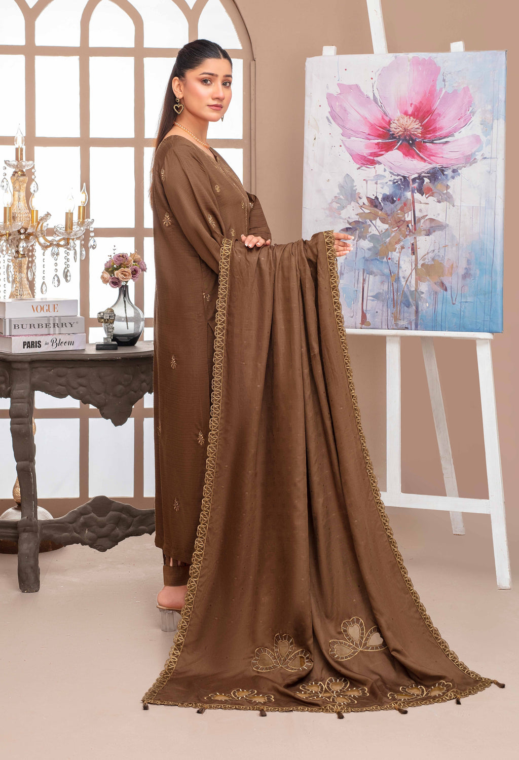 RAKHNA Rainbow – Premium Dyed Stripe Viscose Embroidered 3-Piece Suit