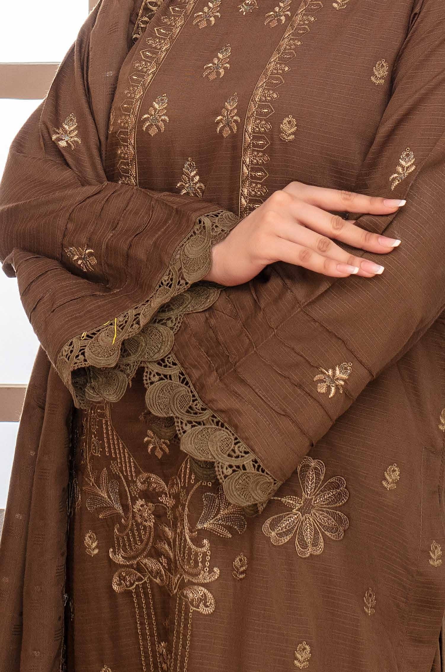 RAKHNA Rainbow – Premium Dyed Stripe Viscose Embroidered 3-Piece Suit