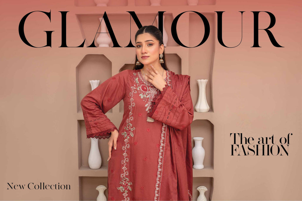 RAKHNA Rainbow – Premium Dyed Stripe Viscose Embroidered 3-Piece Suit