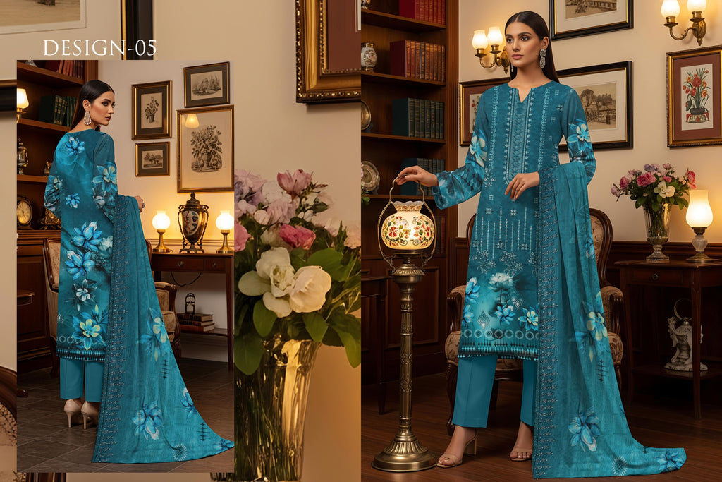 Luxurious Jhoomro Winter Viscose Collection | Embroidered 3-Piece Suit