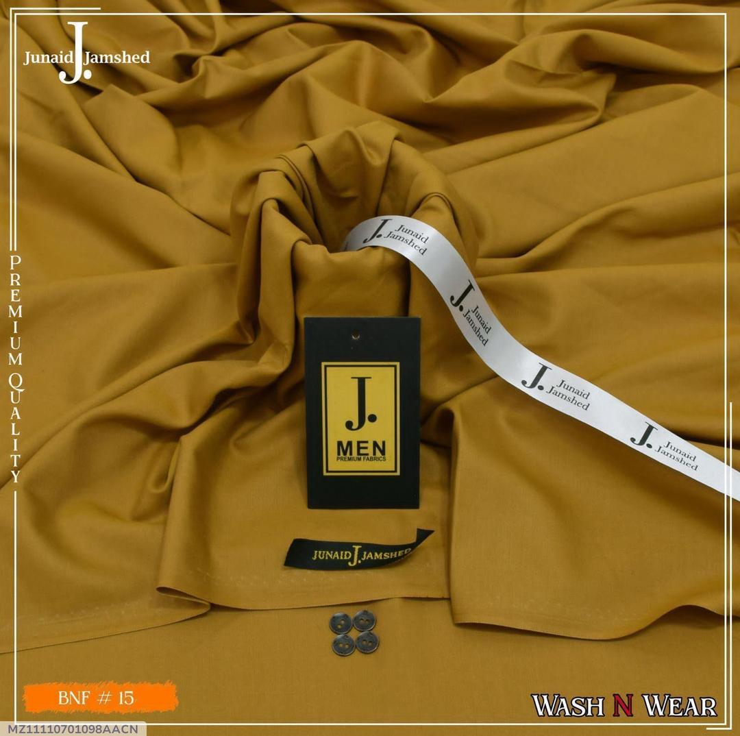 Junaid Jamshed Wash & Wear Mustard Suit Fabric for Men – Premium Quality
