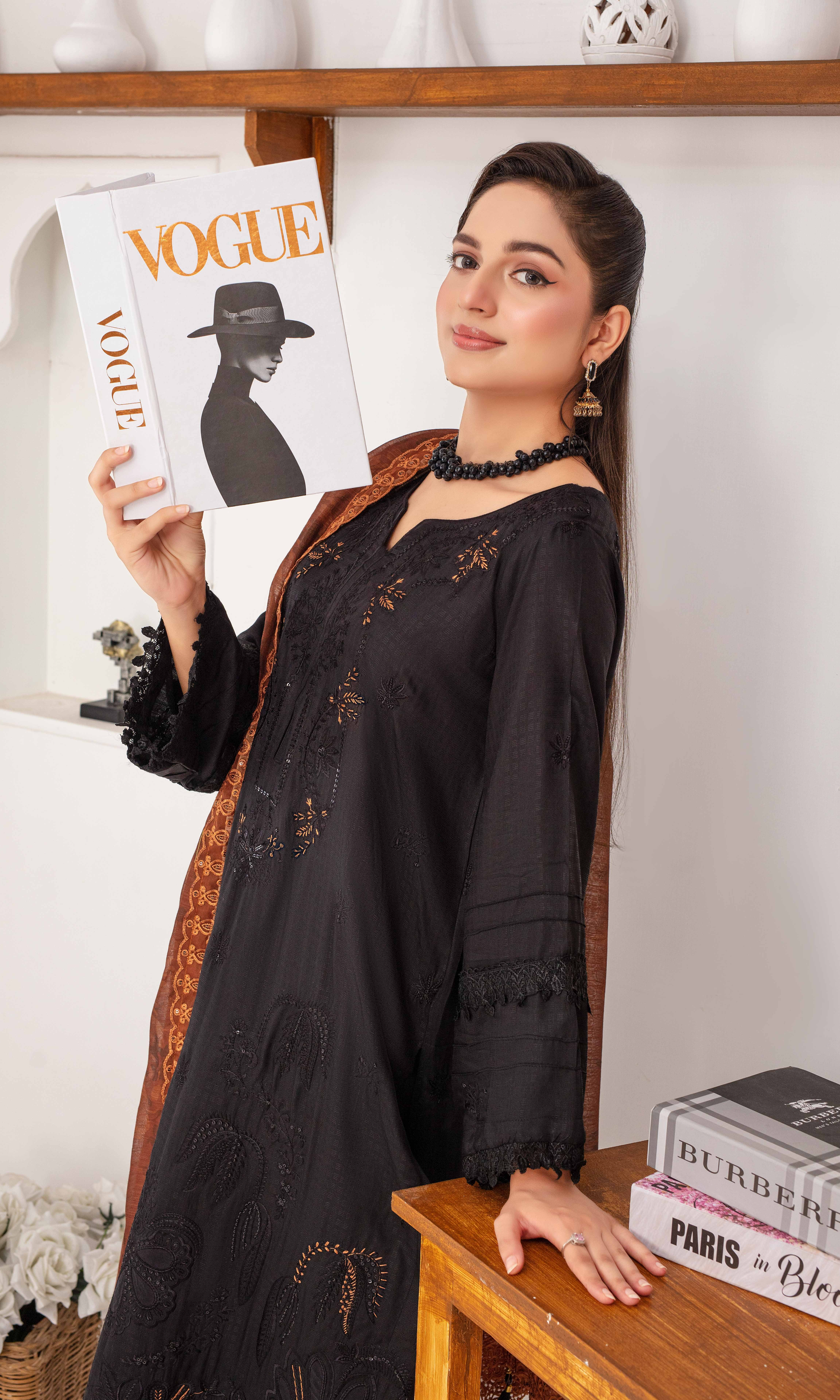 RAKHNA Zamna Exclusive Viscose Embroidered Suit (3-Piece)